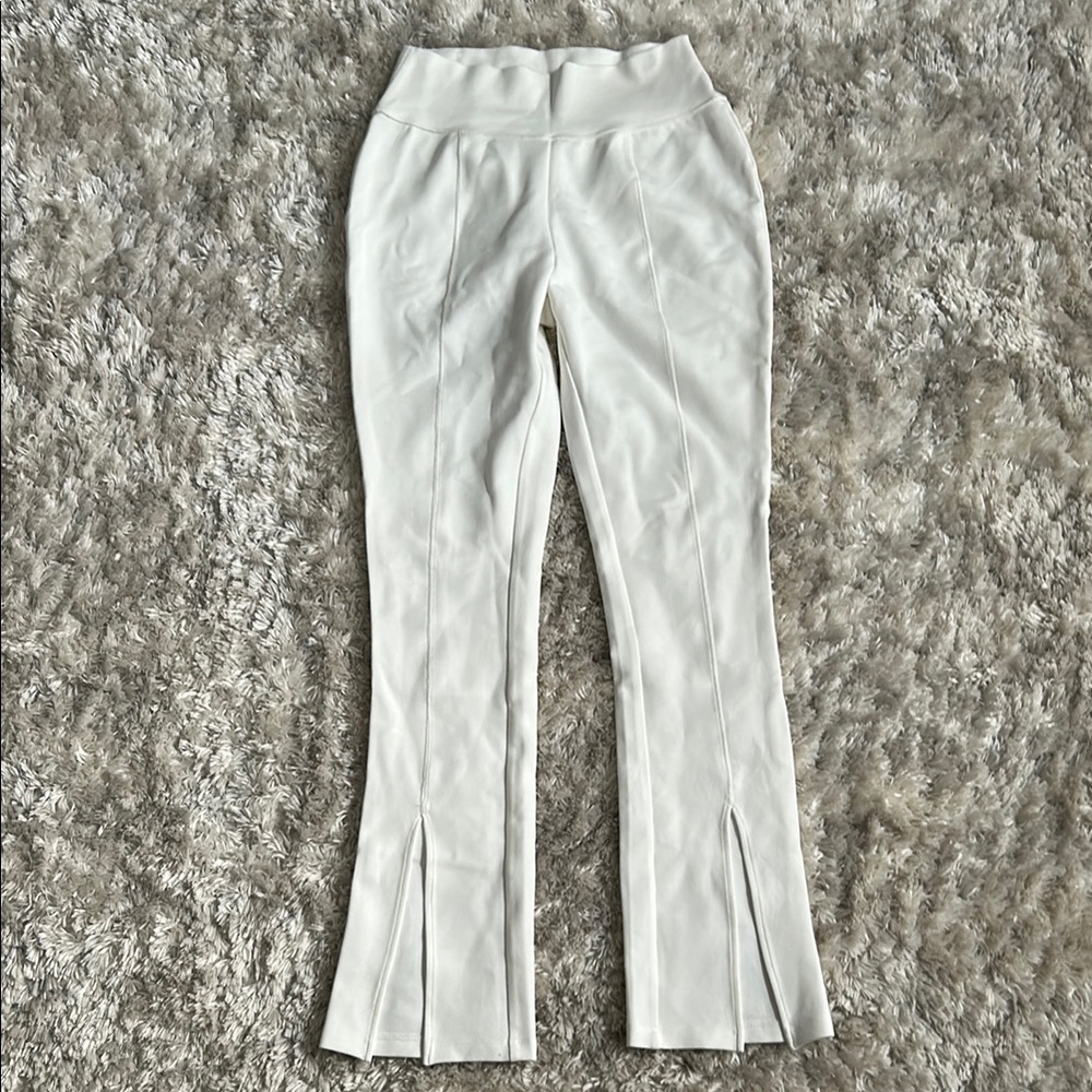 The Drop Creamy White spilt-leg leggings